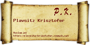 Plavsitz Krisztofer névjegykártya